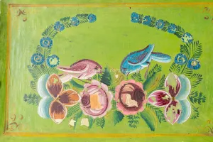 Vintage Lacquered Tray from Olinalá México Birds & Flowers