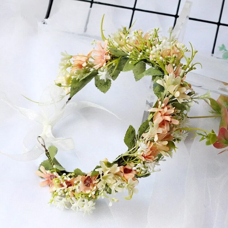 Whimsical Apricot Flower Garland