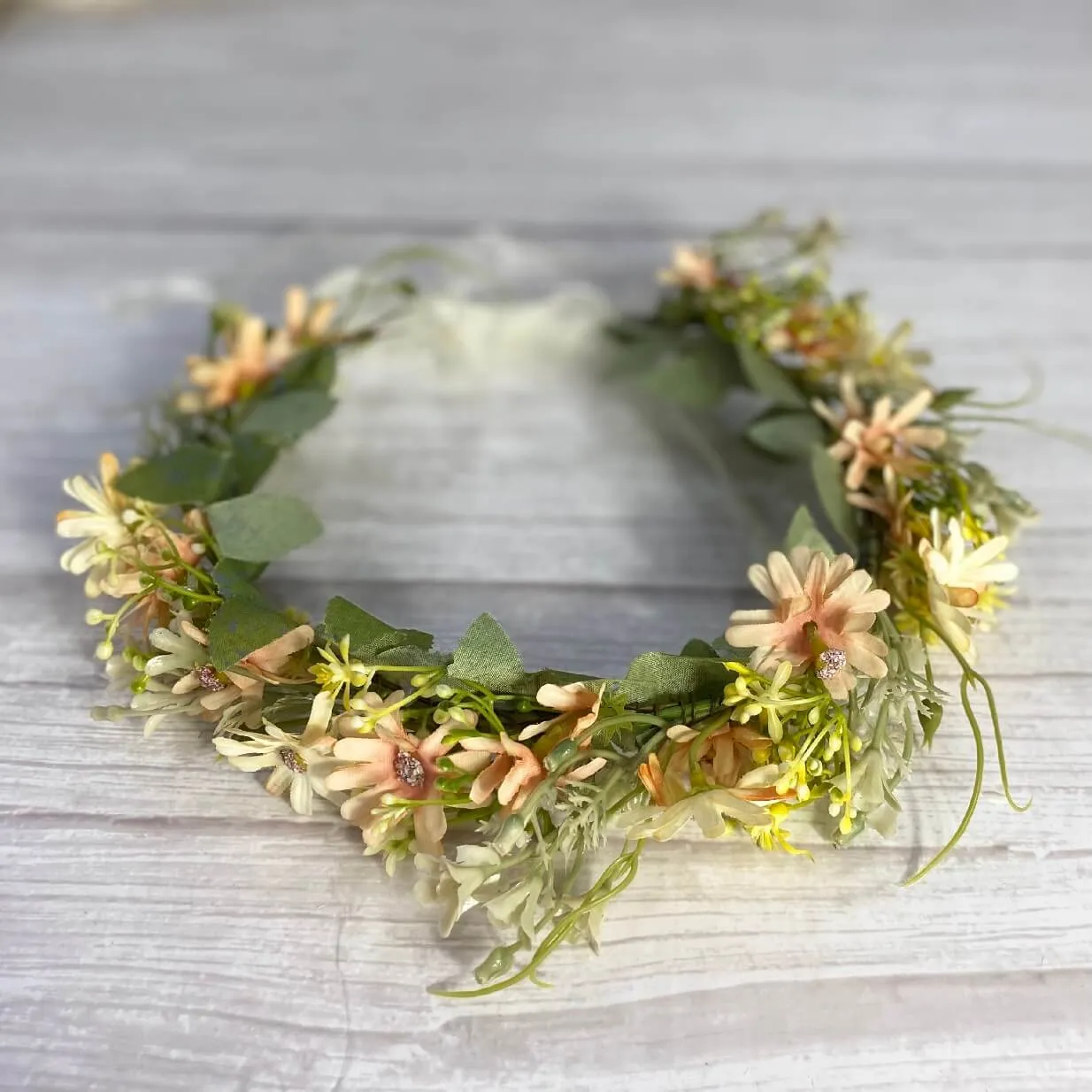 Whimsical Apricot Flower Garland