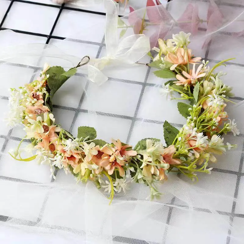 Whimsical Apricot Flower Garland
