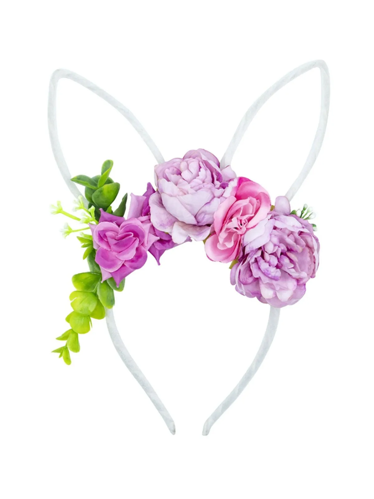 Whimsical Floral Bunny Ear Headband