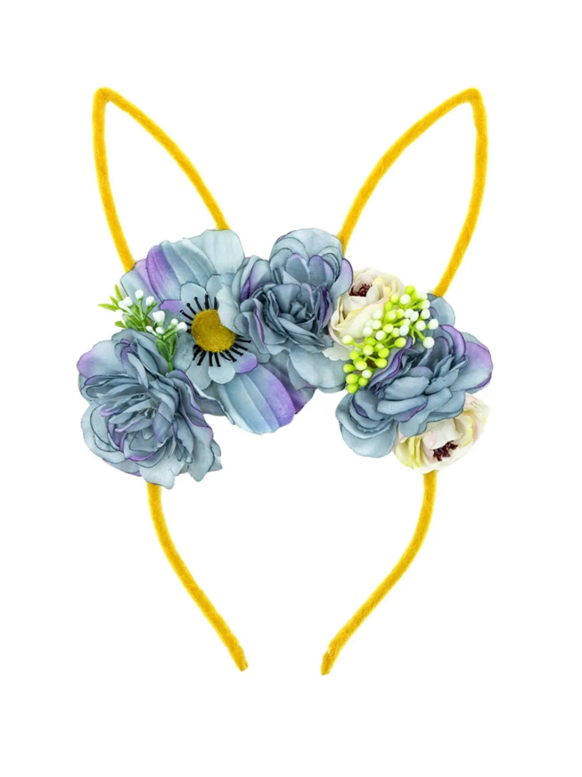 Whimsical Floral Bunny Ear Headband