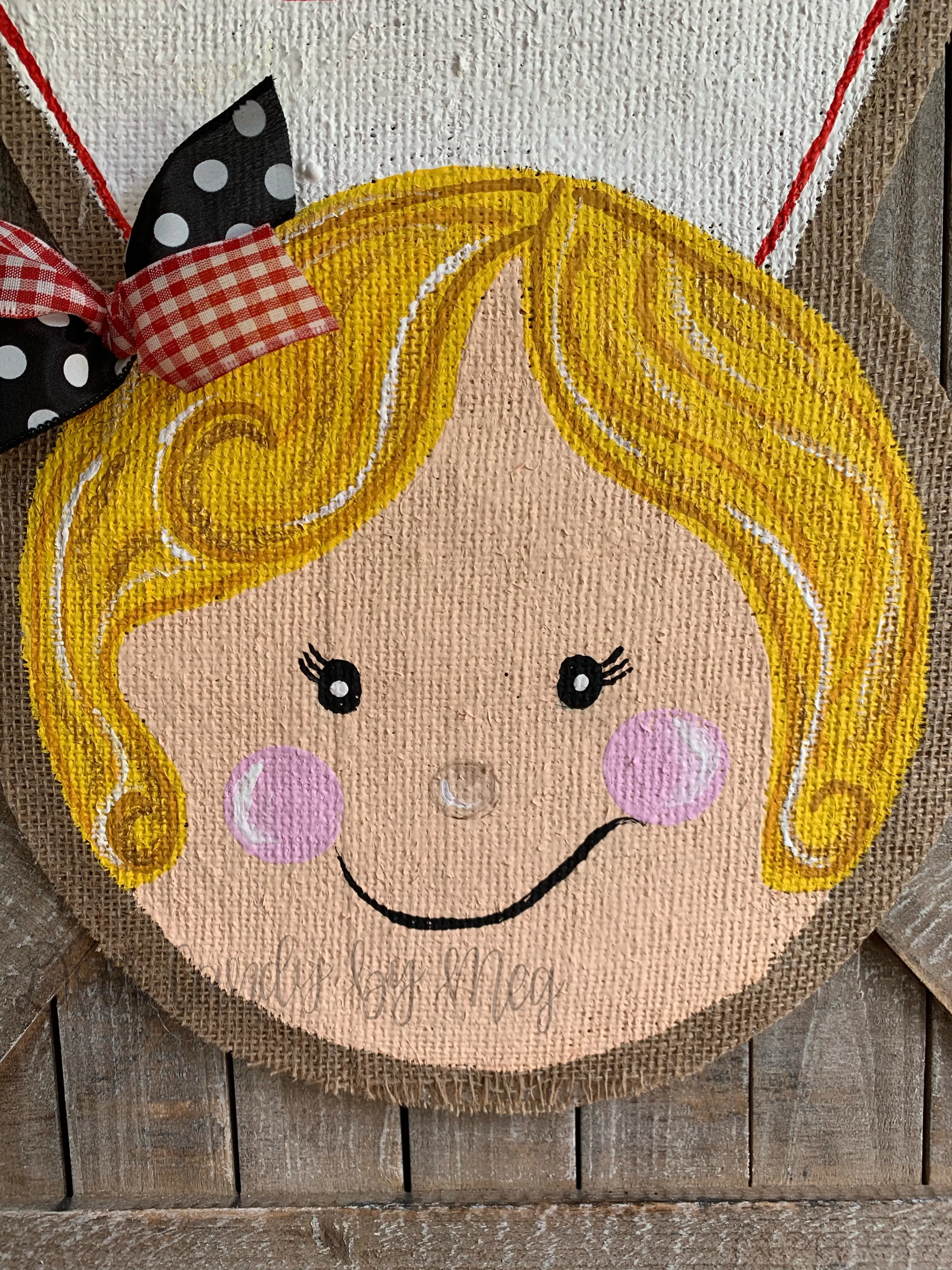Whimsical Nurse Door Hanger - Blonde Hair