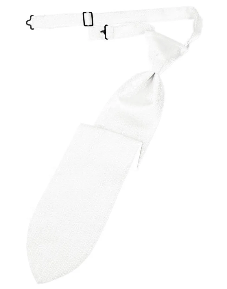 White Herringbone Necktie