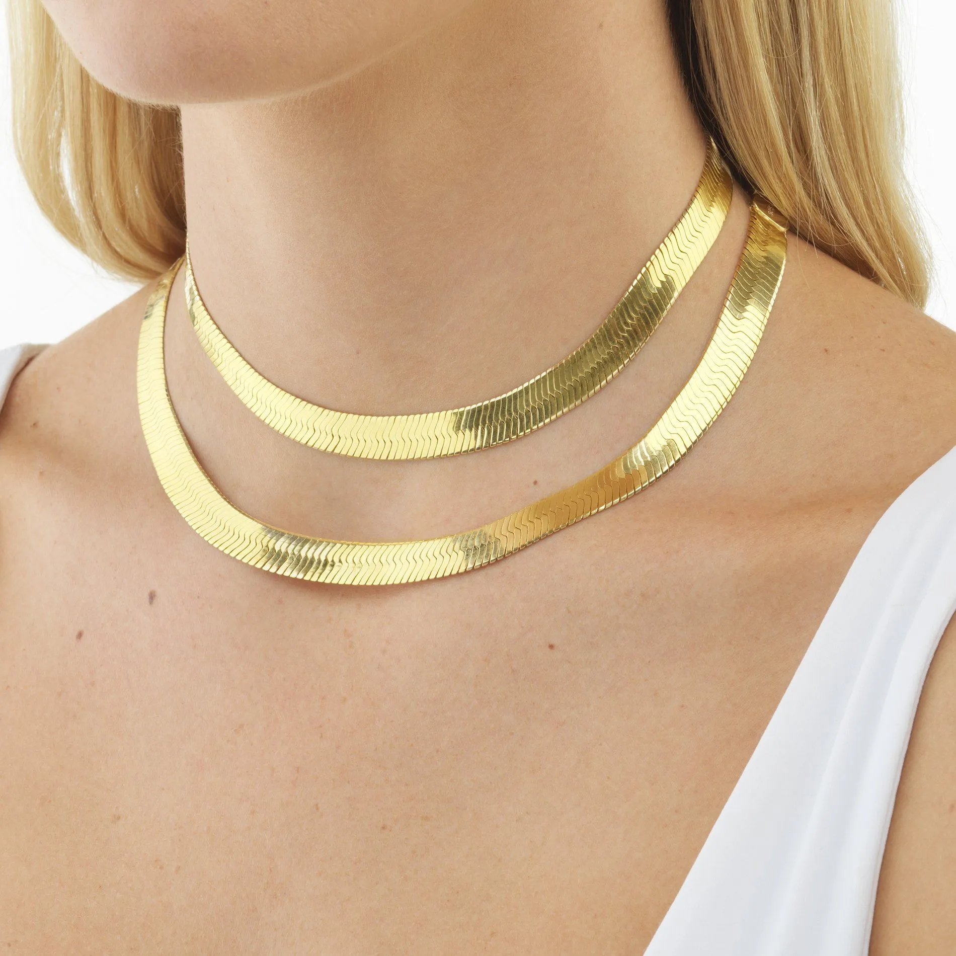 Wide Herringbone Necklace