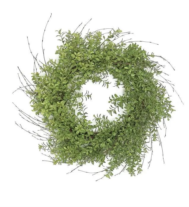 Wild Boxwood and Twig Wreath