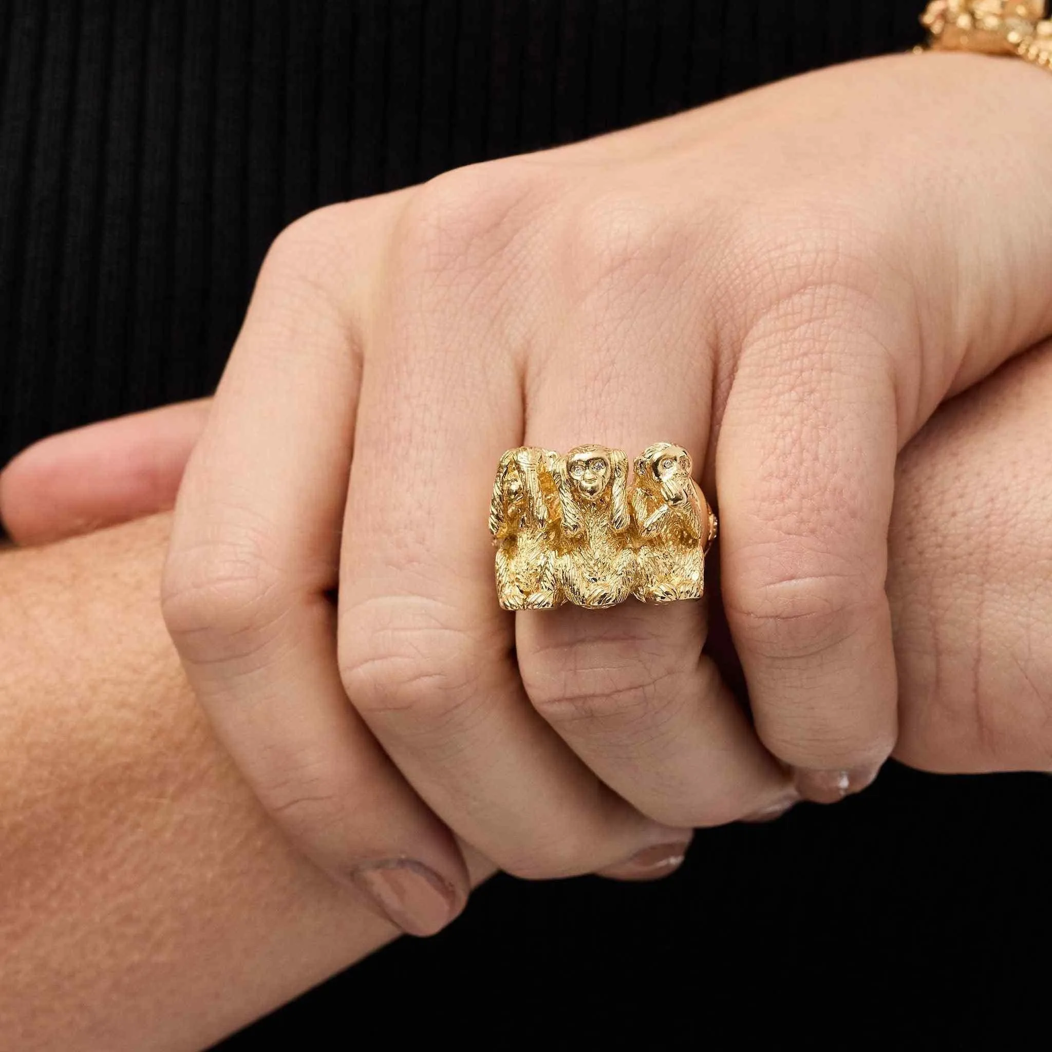 Wise Monkeys Ring