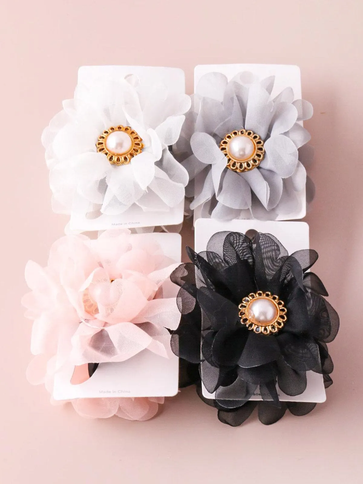 WOMEN'S ASSORTED COLORS FLOWERS HAIR CLAW CLIPS