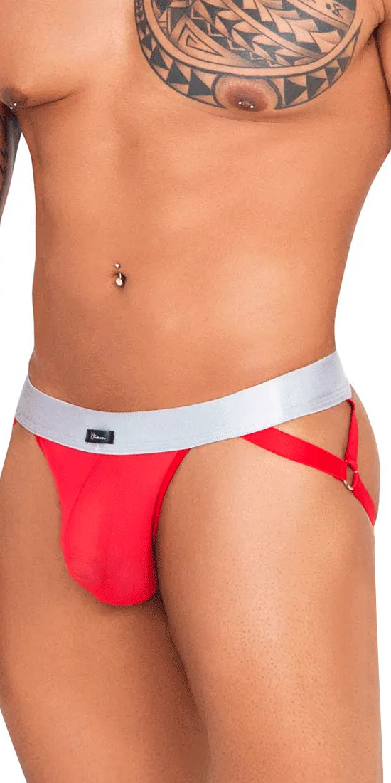 Xtremen 91134 Stylish Mesh Jockstrap  Red