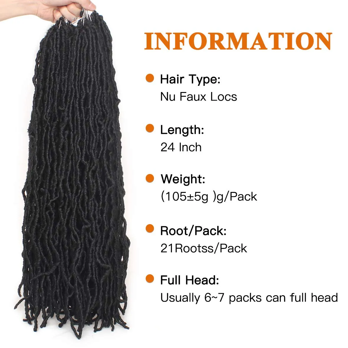 Xtrend Nu Soft Locs 24 Inch Crochet Braids Hair Soft Curly Wavy Goddess Faux Locs Braiding Hair Synthetic Fiber long Hair