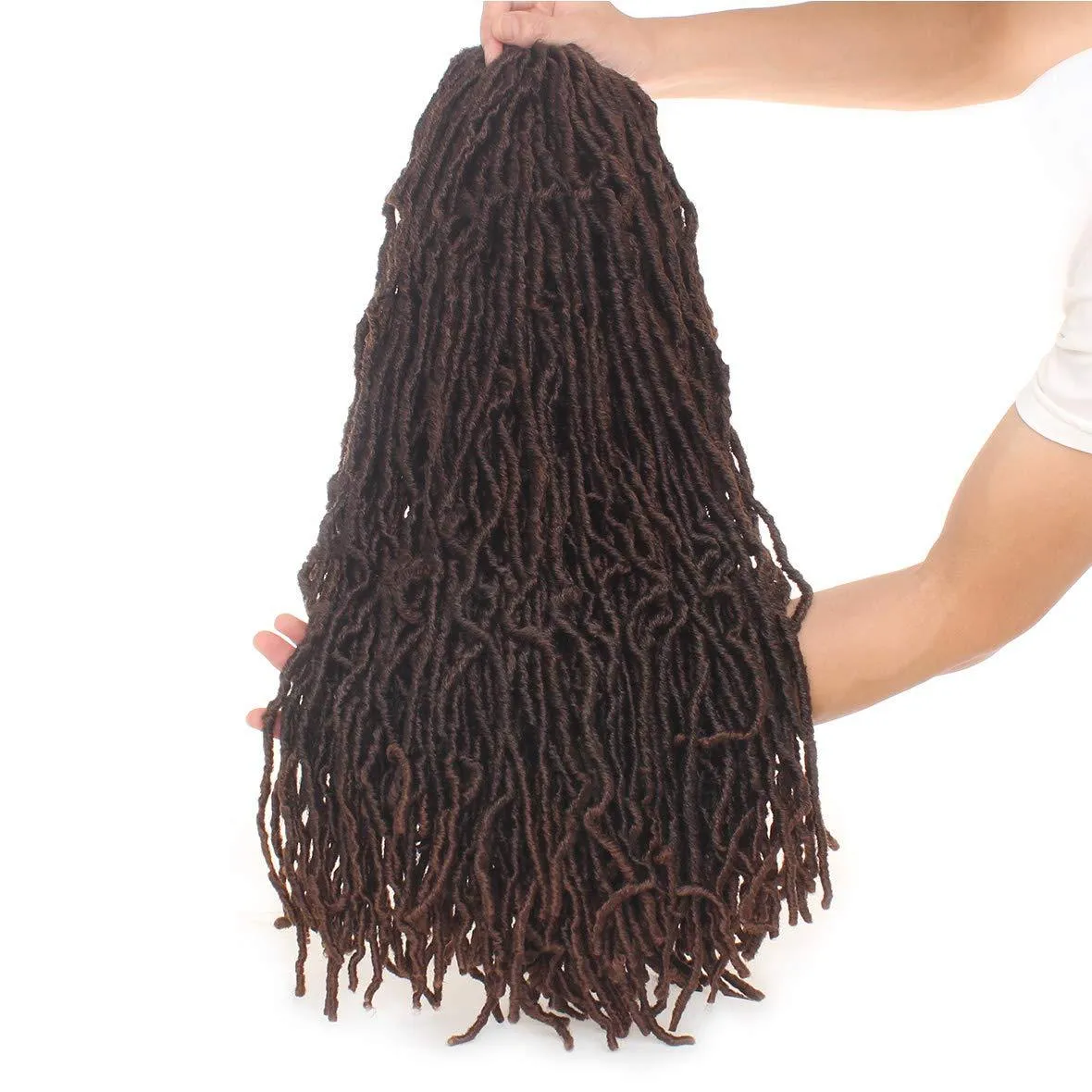 Xtrend Nu Soft Locs 24 Inch Crochet Braids Hair Soft Curly Wavy Goddess Faux Locs Braiding Hair Synthetic Fiber long Hair
