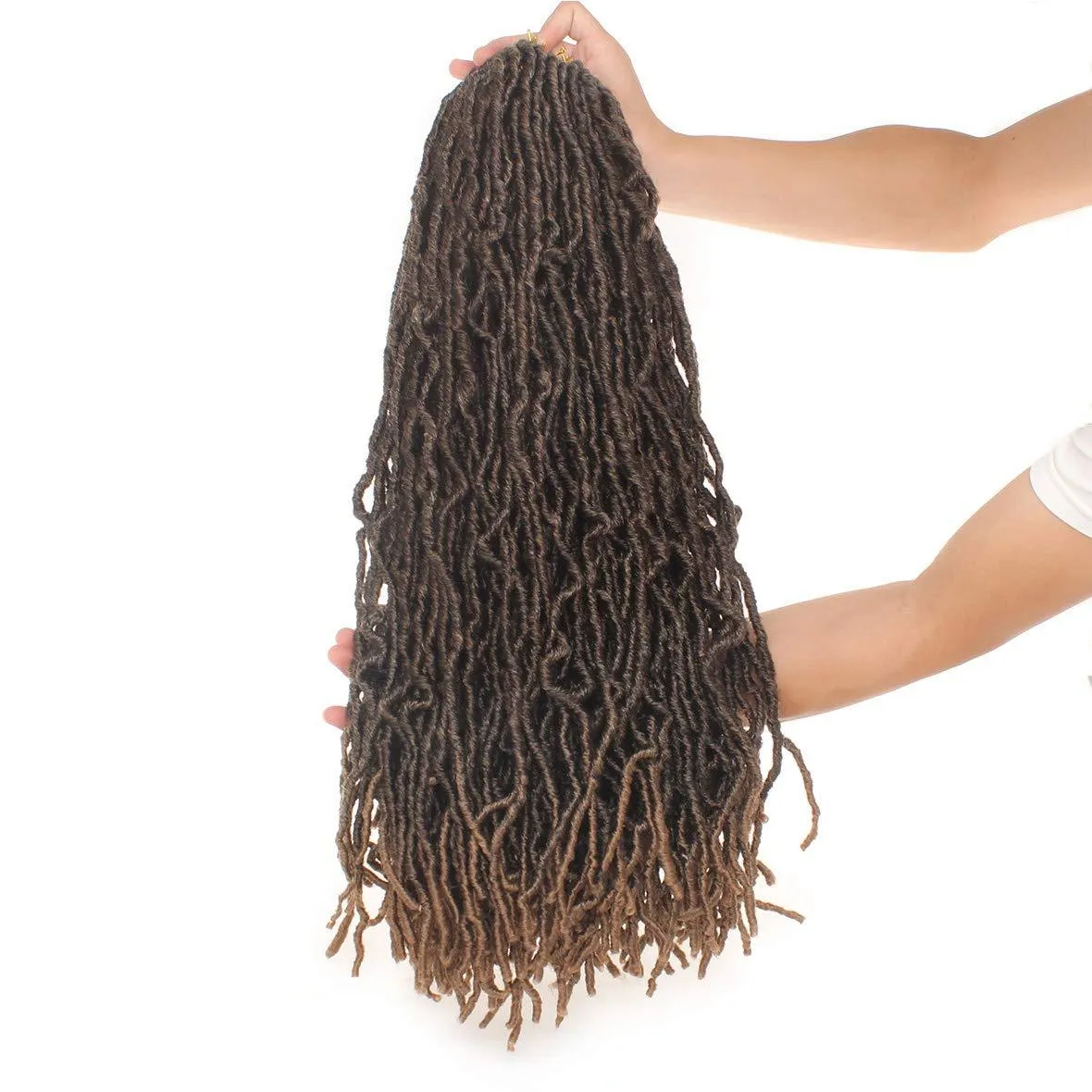 Xtrend Nu Soft Locs 24 Inch Crochet Braids Hair Soft Curly Wavy Goddess Faux Locs Braiding Hair Synthetic Fiber long Hair