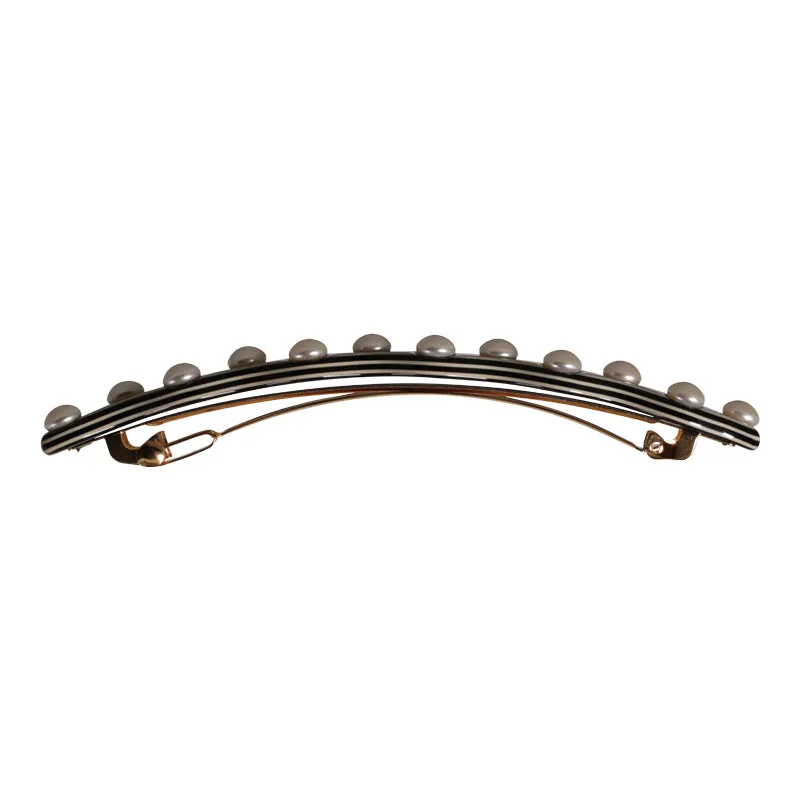 Zig Zag Pearl Ivory Hair Clip