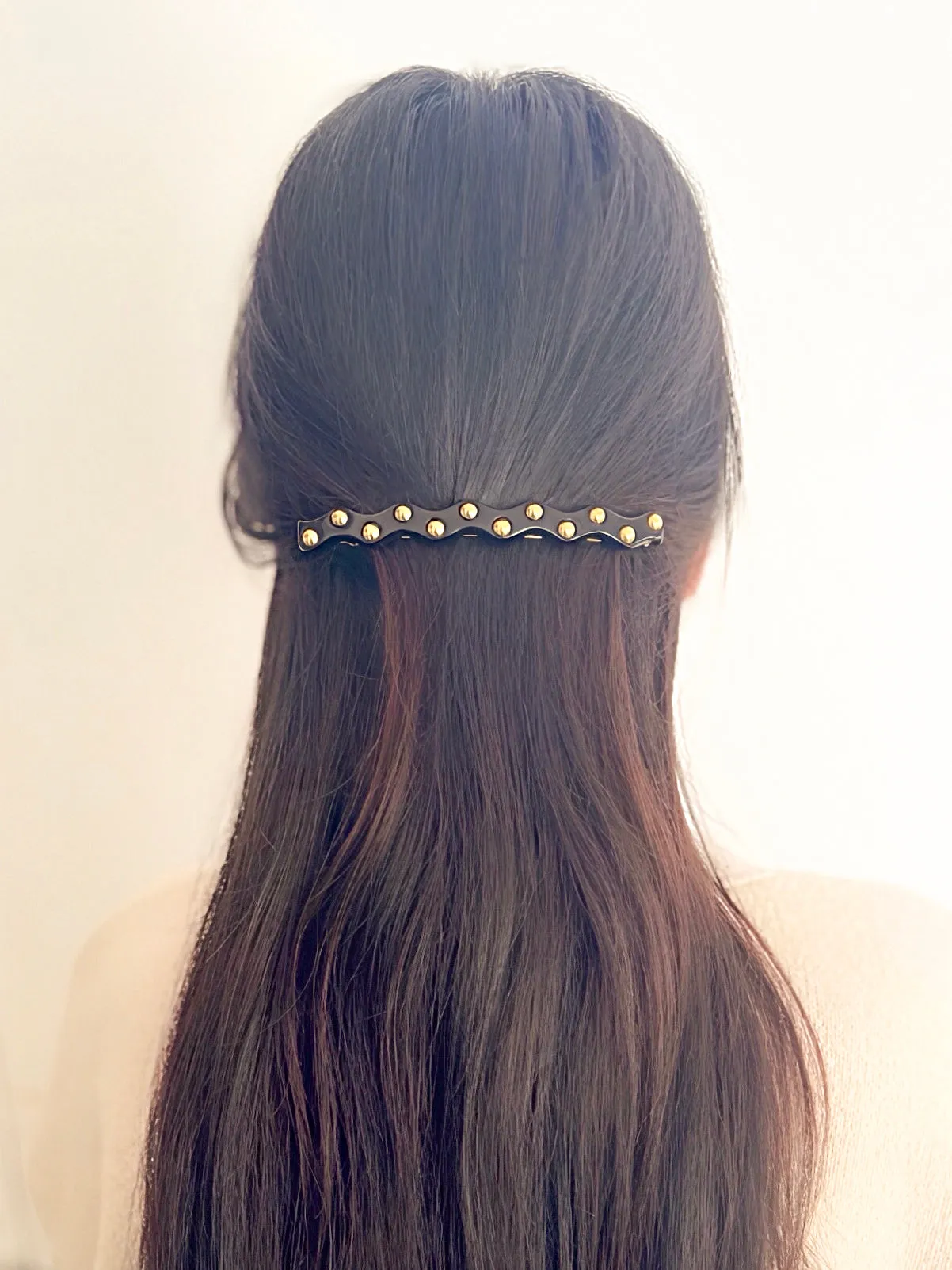 Zig Zag Stud Black Hair Clip