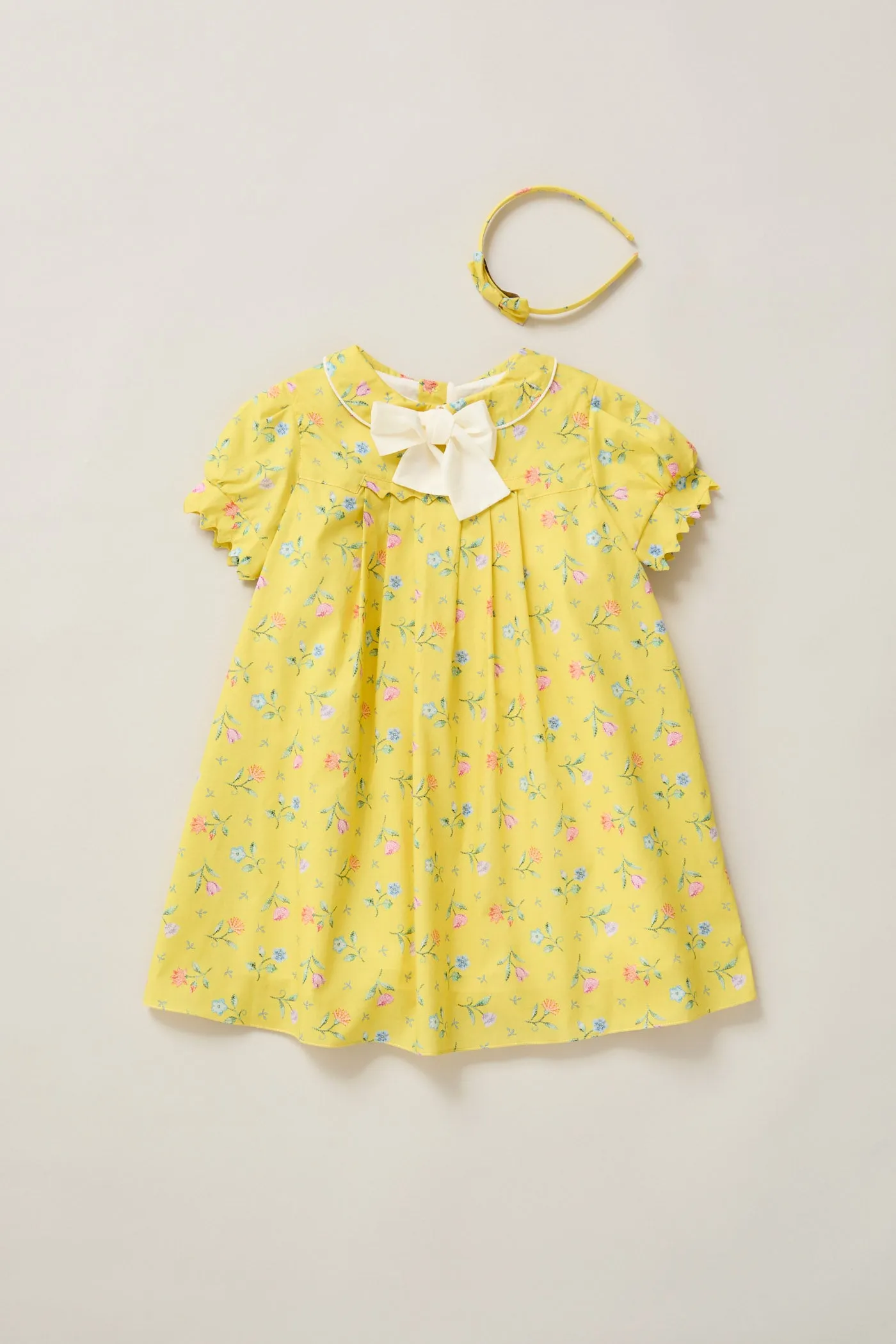 ZigZag Dress in Yellow Flowers Bouquet