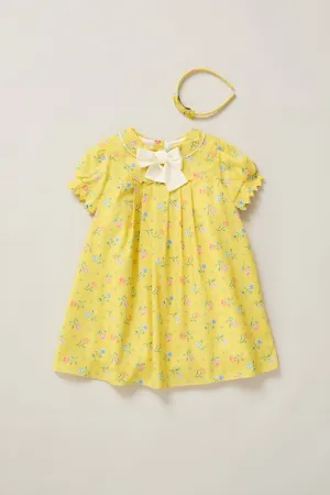 ZigZag Dress in Yellow Flowers Bouquet